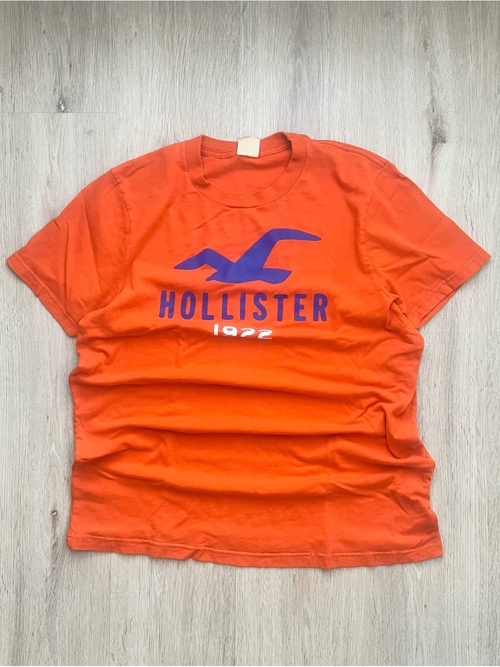 Vintage Y2K Hollister California Logo T-Shirt Mens XL Orange Graphic Surf Skater